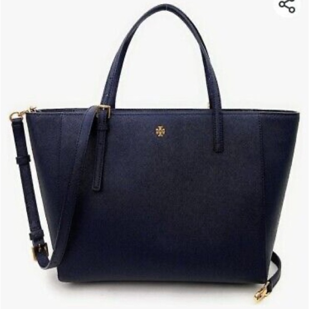 Tory Burch Blue Tote Bag with Gold Hardware